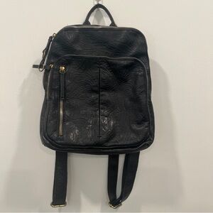 Black leather Embossed Backpack American leather co.